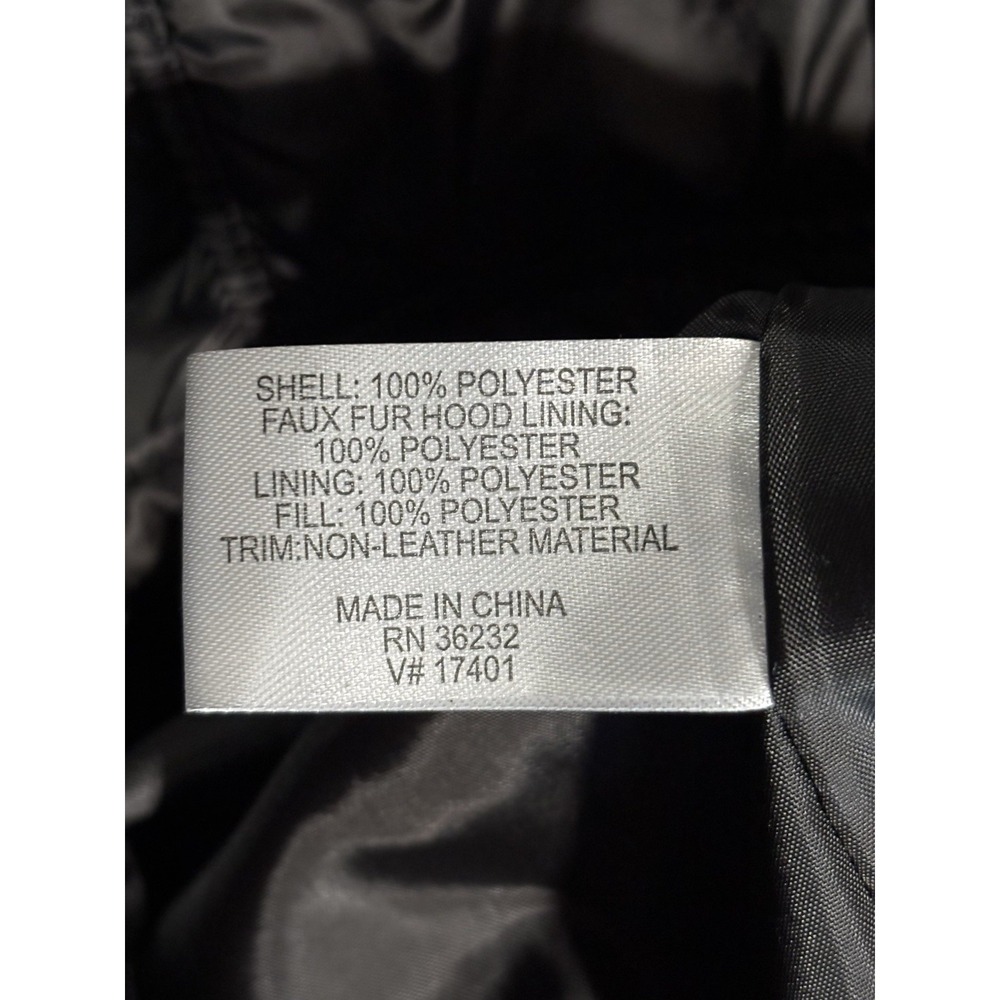 Gallery Puffer Jacket Zip/Snap Up Hood Size Large Zip Pockets Lined Black Toggle - Picture 9 of 9